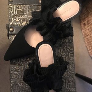 ZARA Black Suede Mules